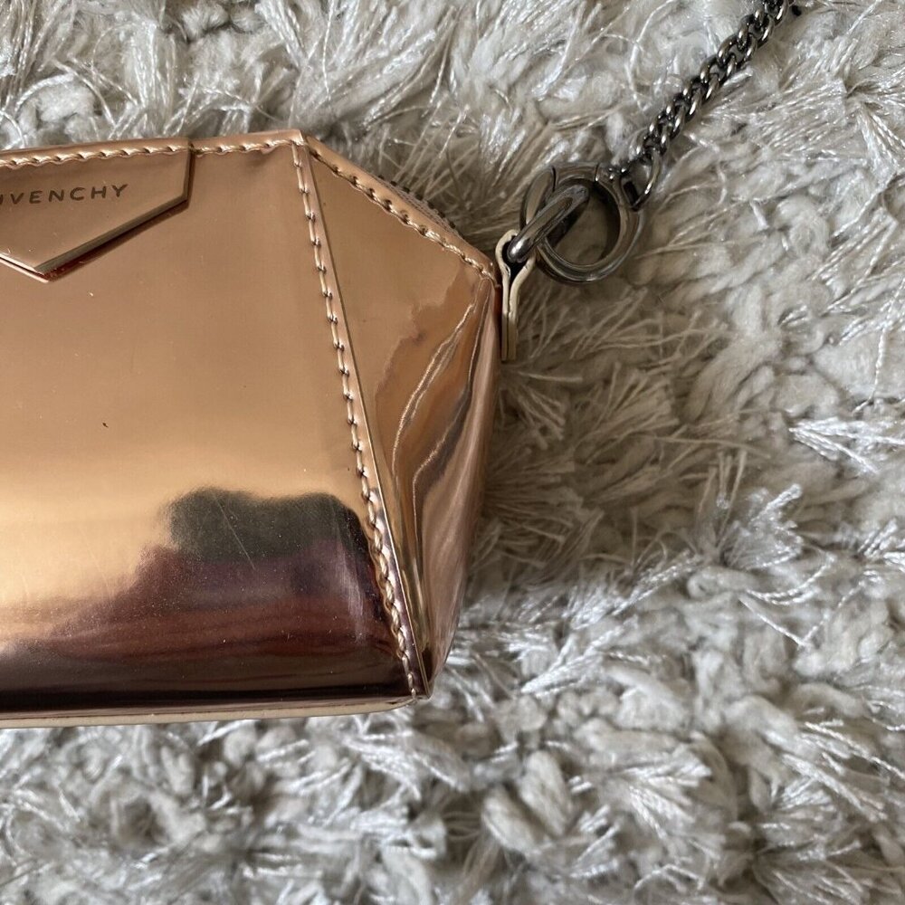 New! Givenchy 'Baby Antigona' Metallic Leather Crossbody Bag Pink MSRP $690 - Picture 6 of 12